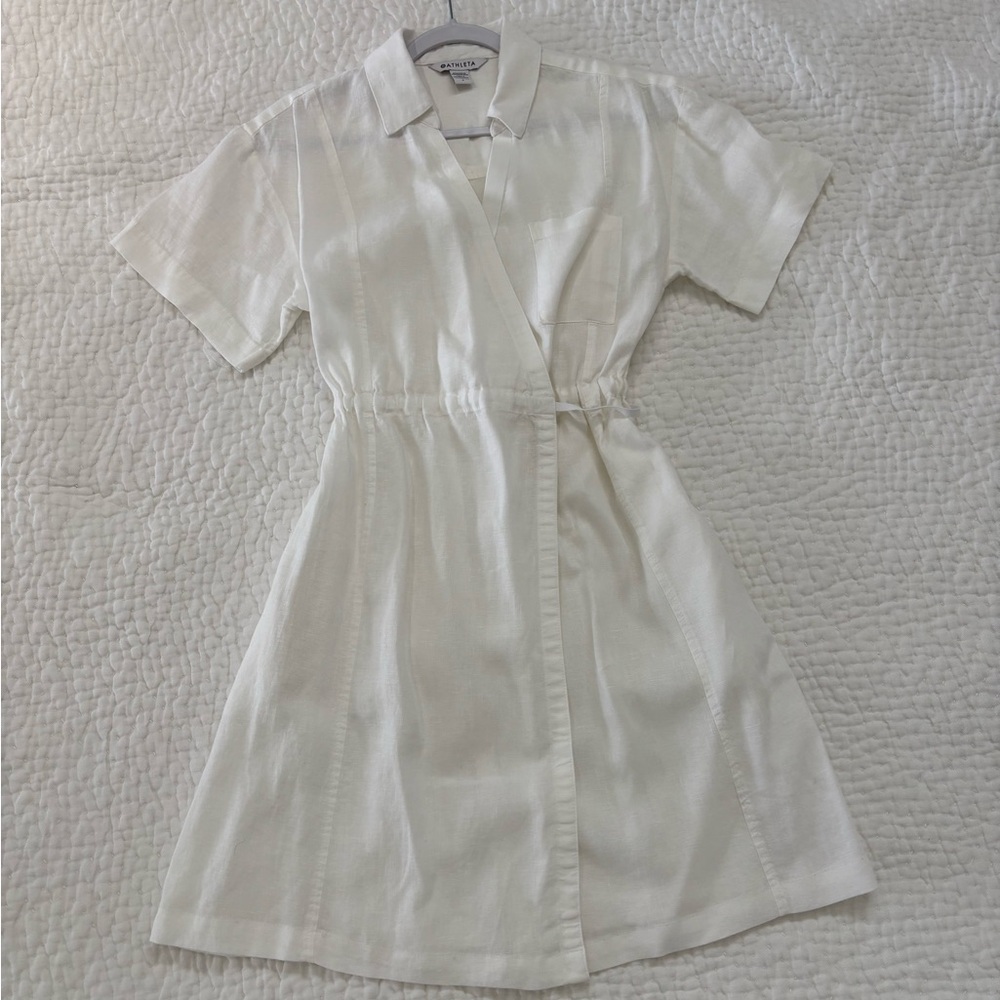 Athleta White Polo Collar Mini Dress
